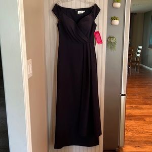 NWT Eliza J navy long dress size 8